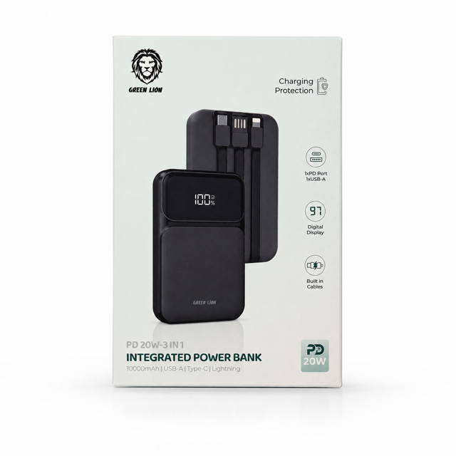 Green Lion PD 20W 3-in-1 Integrated Power Bank